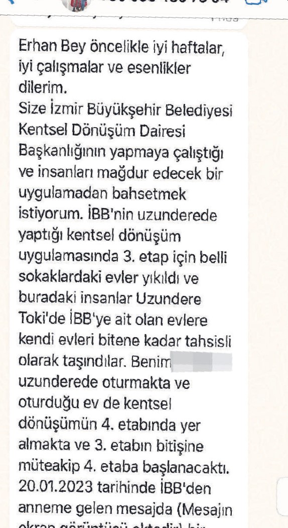 Uzundere kentsel dönüşüm mağdurlarından Yeni Asır’a şikayet: Büyükşehir 68 aileyi açıkta bırakıyor