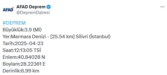Son dakika: AFAD duyurdu: İstanbul’da 6,2 büyüklüğünde deprem