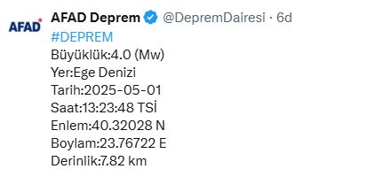 Son dakika: AFAD duyurdu: Ege Denizi’nde deprem!
