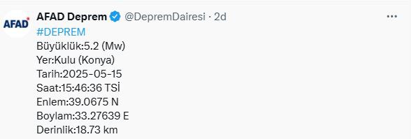 Son dakika! Konya’da 5,2 büyüklüğünde deprem! Ankara’da da hissedildi