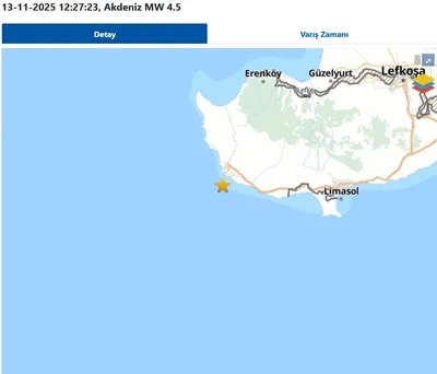 AFAD açıkladı: Akdeniz’de 4.5 büyüklüğünde deprem!